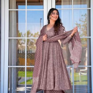 Baby Purple Heavy Digital Printed Kurta, Pant & Dupatta Set